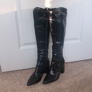 Black Leather Material Marc Fisher Boots